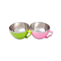 현모양처 선물 2중 스텐 라면기(약15xH8.5cm) 2p 라면그릇 손잡이, 상세페이지 참조