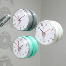욕실 주방 벽시계 국산 무소음 방수 흡착 젤리 시계 건전지 흠착판 포함, 그레이