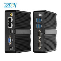 XCY-팬리스 미니 PC 인텔 셀러론 J4125 듀얼 기가비트 이더넷 2x RS232 HDMI VGA 4xUSB WiFi 윈도우즈 10 리눅스 산업용 컴퓨터, No RAM No SSD, Pentium 3805U DDR3L