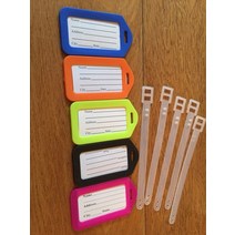 골프네임텍 골프이름표 골프라운딩준비물 5 개몫 컬러 플라스틱 여행 수하물 태그 투명