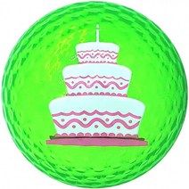 Navika 골프공 - Happy Birthday 임프린트 그린 메탈릭 크롬 고시인성 컬러 (3개 팩), 단일옵션