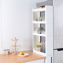 틈새 수납장 틈새장 냉장고 부엌 주방 슬라이딩 팬트리 다용도 이동식 보조장 키큰장250, 틉새서랍선반(6단)