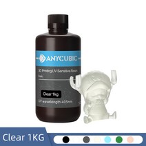 3d프린터산업용 3d프린터 대형3d프린터 펜형 필라멘트 3d 프린터용 anycubic 405nm uv 수지 모노 x 기본 500g 1kg 수지 액체 3d 인쇄 재료 uv 감지, 1kg 클리어, 협력사