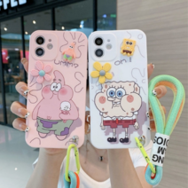 갤럭시 A32 5g 케이스 스펀지 뚱이 캐릭터 핸드 스트랩 폰케이스 galaxy a32 5g KT전용 strap case
