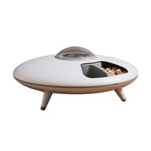 FIRSTTOP 반려동물 6구 자동 급식기 UFO스타일 배식기, 화이트