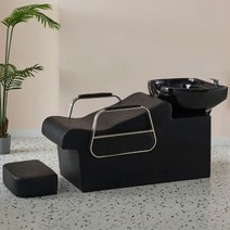 브라운 레드 미용실 샴푸대 의자 헤어샵 이발소 임산부 머리 감는 세면대 베드 살롱 바버샵 두피 지압 체어, 단일사이즈, E_ 블랙 의자
