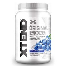 엑스텐드 오리지널 BCAA 파우더 블루 라즈베리 아이스 - 아미노산이 함유된 무설탕 운동 후 회복 음료 남성 및 여성을 위한 7g 30인분, 2.58파운드(1팩), 과일 펀치