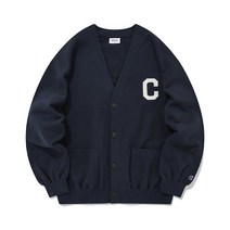 커버낫 가디건 남성 오버핏 C로고 스웻 네이비