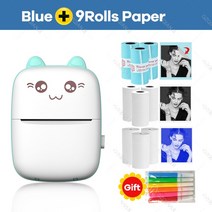 미니 휴대용 블루투스 4.0 열 사진 프린터 203 인치 당 점 무선 모바일 Deberes Chuleta Cumpleanos Regalo, 23 BL add 9Rolls A