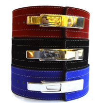 LPS 파워 리프팅 중량 운동 헬스 스쿼트 데드리프트 인저 복압 소가죽 레버 벨트, 네이비블루M