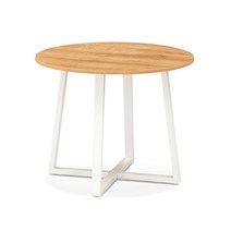 토파스 멜론 원형 회의테이블 화이트 프레임, 원목-수입