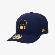[국내정식매장] 뉴에라 모자 MLB 어센틱 밀워키 브루어스 홈 로우 프로파일 사이즈캡 라이트 네이비 70538709