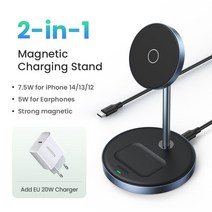 스마트폰 급속 무선 멀티 충전기 ugreen 자기 무선 충전 스탠드 20w 최대 전력 2-in-1 충전 스탠드 for iphone 14 pro maxiphone 고속 충전기, 충전기 추가