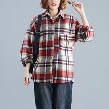 [실버캣] 여성 빅사이즈 포근하고 발랄한 컬러 체크 블라우스