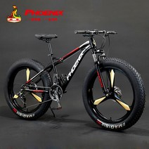 MTB 산악자전거 광폭타이어 여성용 고성능 학생용 팻바이크 성인용, 21단, 26인치, 검붉은 손설의 삼도륜