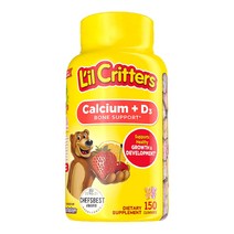 릴 크리터스 Lil Critters 어린이용 칼슘 비타민 D3 곰돌이 젤리 과일맛 150개입 유아 성장기 초등학생 선물 씹어먹는칼슘