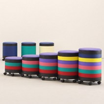 이케아 수납형 1인용 원형 스툴 화장대스툴 원룸 자취방 매장 인테리어 다용도 수납의자, 7단, 네이비