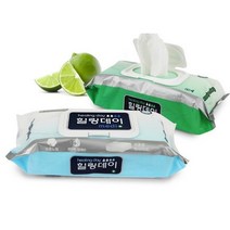 힐링데이 프리미엄 대형물티슈 엠보싱 캡형 60매, 60개, 4개