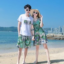 초록색비치웨어 웨딩촬영커플룩 바캉스가서 사진찍기 좋은옷 휴가패션 4263