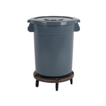 매트그레이 대형 원형통 플라스틱 음식물 쓰레기통 60L 업소용 수거통 잔반통 파란통, 121L, 뚜껑미포함, 돌리포함, 1개, 그레이
