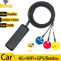 위성안테나 지상파 안태나 차량용 수신기 4G + GPS + 와이파이 트라이 밴드 안테나 필터 차량용 모바일 블, 한개옵션0