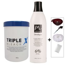트리플 블리치 파우더 bleach powder 500g+산화제6% 1000ml 탈색제, 1개, 500g