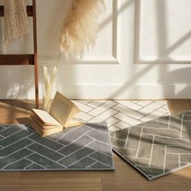 아트박스/더프리그 북유럽 헤링본 극세사 사계절 매트세트 - 3color, 발매트 주방매트/아이보리