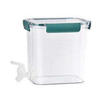 음료 음료 디스펜서 스 티 주스 투수 물 콜드 드링크 버킷 콜드 브루 주전자 냉장고 스 티 레모네이드, 20x14x20.5cm, PETG, 그린 3.5L