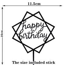 생일 축하 케이크 아크릴 글자 토퍼 파티 용품 블랙 케이크 장식 남아 33 디자인, 8PCS, BLACK2