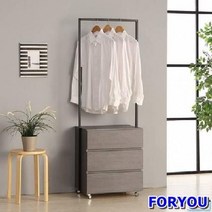 ForU117 스틸 3단 서랍 이동식행거 옷걸이봉 고정식행거 옷걸이헹거 스탠드행거, 쿠이바엘모