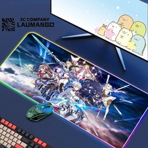 에픽 세븐 Rgb 마우스 패드 게이머 키보드 매트 책상 애니메이션 카펫 Pc 빅 게임 캐비닛 확장, 04 GG001214_07 RGB350x600x3mm, 1개