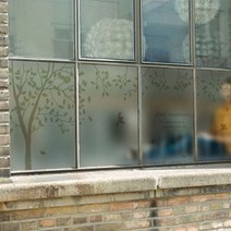 [천삼백케이] [꾸밈] ph585m-무점착유리시트새들과자작나무숲4글라스시트지, 단품
