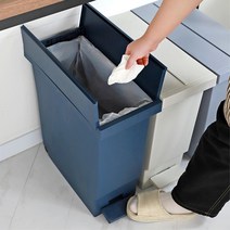흥투협력업체 카페 매장 오피스 깔끔 인테리어 양문 페달 휴지통32L 양문형 페달휴지통, 다크네이비, 다크네이비