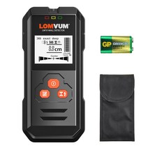 LOMVUM 금속 탐지기 백라이트 블랙 AC 목재 파인더 케이블 와이어 깊이 Tra머신erUndeground St공구툴s 벽, 02 With Battery