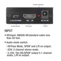 1인방송 라이브장비 4K X 2K 오디오 추출기 + 광학 TOSLINK SPDIF 3.5mm 스테레오 변환기 HDMI 호환 분배, 한개옵션0