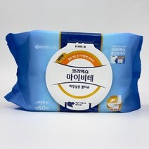 크리넥스 마이비데 캡 60매 1팩 물에녹는 물티슈 휴대 대용량 저자극, 3개