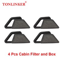 tonlinker 외부 캐빈 필터 4m0819100 audi 4m 4mb q7 sq7 suv 2015-2020 2021 4mn q8 sq8 rsq8 2019-2021 자동차 액세서, 4 PC 캐빈 필터