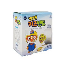 뽀로로 키즈밴드 주사용 롤밴드 원형 22mm 100매입 일회용밴드 캐릭터밴드 아기반창고 예방접종, 4개