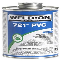 Weld-On 721 PVC Solvent Cement Blue Low VOC High Strength Medium Bodied Fast Setting 1 Quart (, 1