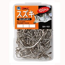 백경 BK-161 스즈키 농어바늘 16-22호 박스바늘 100개, 16호