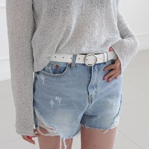 에스랑제이 실버유광 여성 캐주얼 링 벨트 + 더스트백