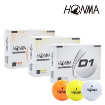 [혼마] D1 골프공 2피스볼 12구 1다즌 화이트 옐로우 오렌지 혼합색상, 선택:D1_멀티컬러