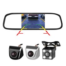 아이카 룸미러모니터 후방카메라 LED 풀세트, 4.3인치 룸미러 후진자동반응 풀세트 블랙