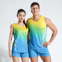 마라톤복 상의 반바지 마라톤용품 런닝복 통기성, AX. 여성 블루_L
