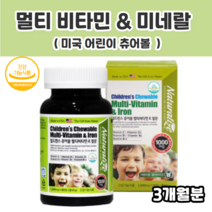 미국 칠드런스 츄어블 츄어볼 멀티비타민 앤 철분 1000mg 종합비타민 씹어먹는 kids 아이 어린이 3살 4살 5살 3세비타민 4세비타민 유치원비타민 어린이집비타민 8세비타민