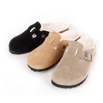 국산 버켄 남녀공용 스웨이드 보스턴 털슬리퍼