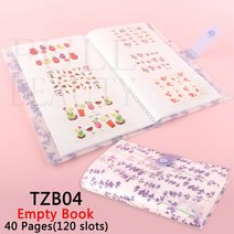 작은 물 손톱 스티커에 대 한 120 슬롯 스토리지 소책자 큰 용량 빈 슬라이더 책 Decals 디스플레이 홀더 앨범 도구 NTTZB, [02] TZB04