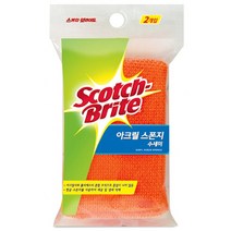 스카치브라이트 아크릴 스폰지 수세미 랜덤색상 2개입, 3개