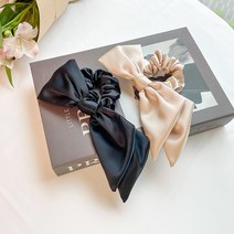 새틴 언발 리본 스크런치 헤어 슈슈 곱창밴드 머리끈