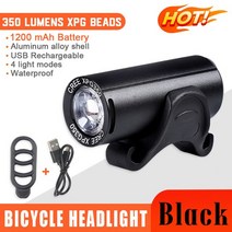 자전거 부품 용품 전기자전거mini xpg led bike light 350 lumens usb 충전식 mtb front light Bicycle mountain 3w 사이클링, 검은 색